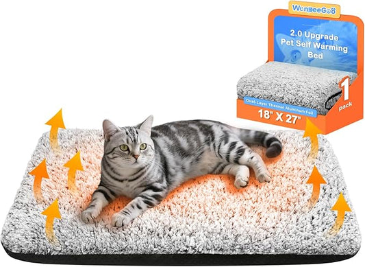 Self Warming Pet Bed for Cats & Dogs, Heated Pet Mat, 2.0 Upgraded Thermal Foil by WanpeeGoo