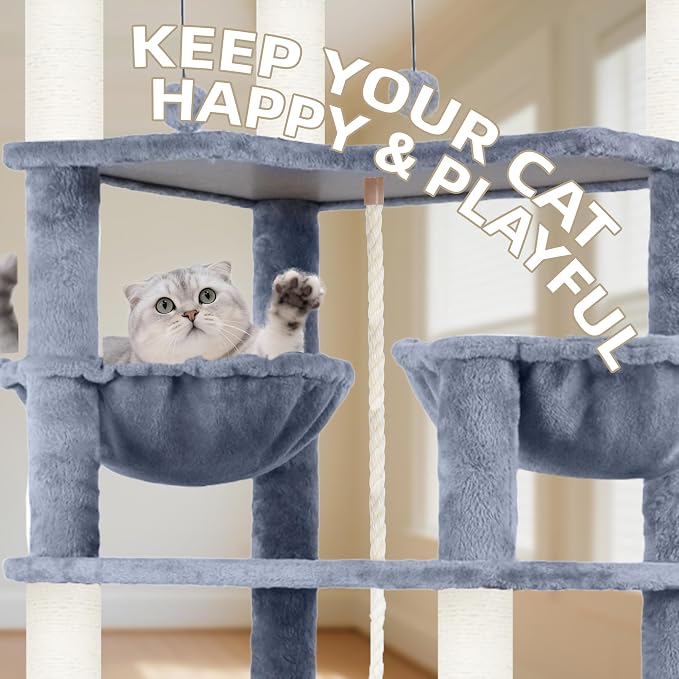 71in Multifunctional Multi-Level Cat Tree Tower - Image 6