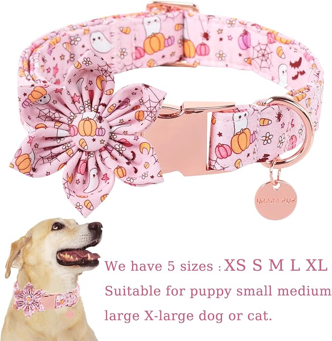 Halloween Dog Collar With Flower, Fancy Bowtie Gift - Image 2