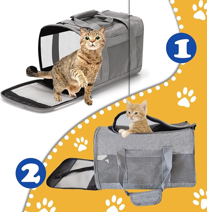 Pet Carrier Bag for Cats, Cat Soft-Sided Carriers Collapsible Ventilated - Image 3