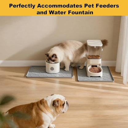 Pieviev 16''x12'' Dog Cat Food Bowl Mat, Silicone Waterproof Food Grade Pet - Image 7