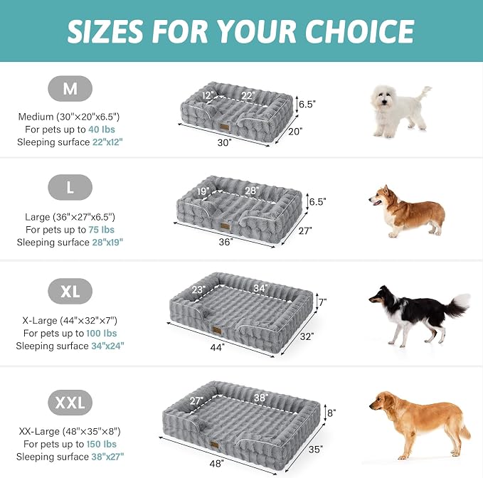 Orthopedic Dog Bed for Large Medium Size Dog, Soft and Warm Faux Fur Sofa for - Image 3