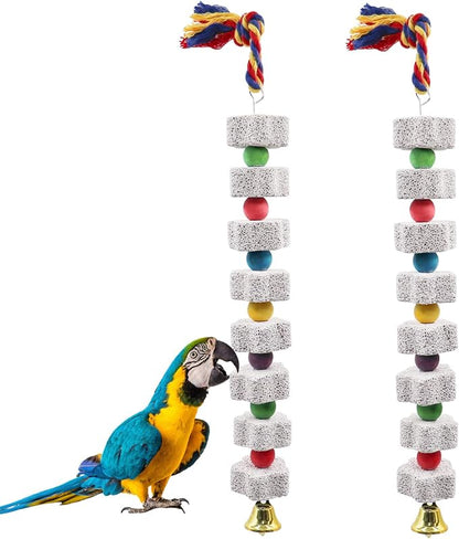 2 Pack Large Bird Chewing Toy, Parrot Beak Grinding Calcium Stone by Dnoifne