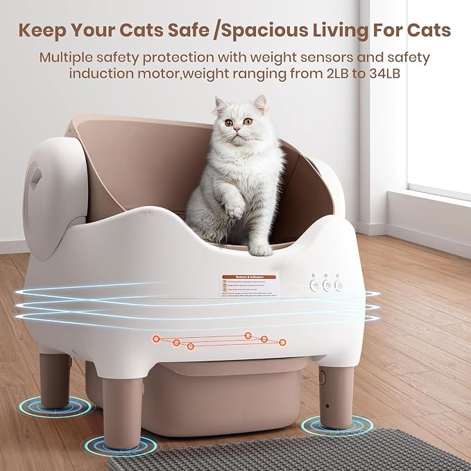 APP-Controlled Self Cleaning Litter Box, Automatic & Hands-Free Cat Litter Box - Image 6