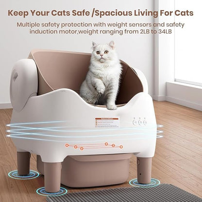 APP-Controlled Self Cleaning Litter Box, Automatic & Hands-Free Cat Litter Box - Image 6