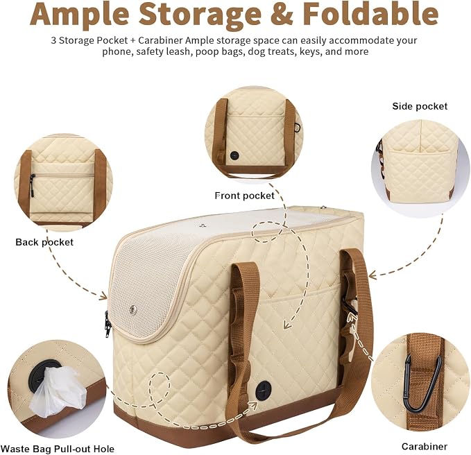 Dog Purse Carrier for Small Dogs, Soft Sided Pet Carrier - Image 2