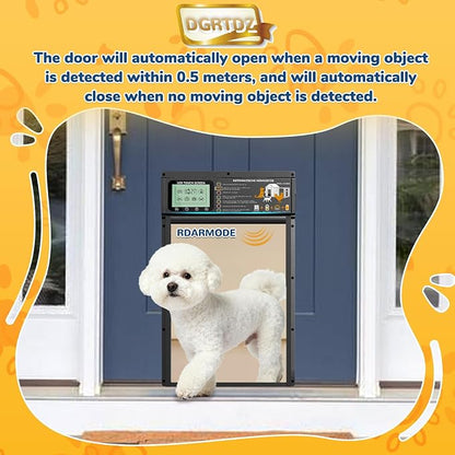 Dog Door, Solar & USB Rechargeable Pet Door, Timer & Light Sensor Modes Doggy - Image 3