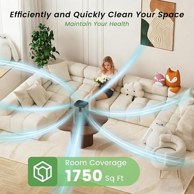 Air Purifiers for Home Large Room Up to 1750ft², 3-in-1 Filter - Image 5