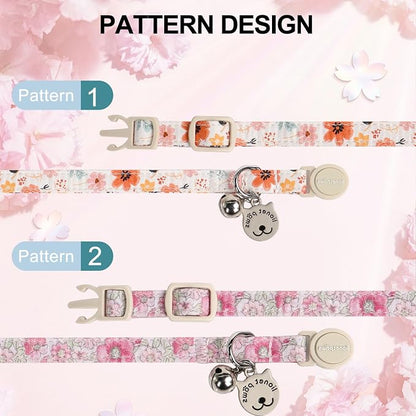 Lionet Paws 2pcs Pack Cotton Cat Collar, Breakaway Buckle - Image 3