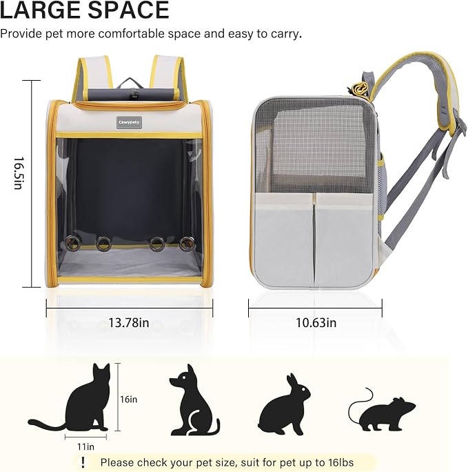 Cat Backpack Carrier, Collapsible and Breathability Cat Carrier Large - Image 5