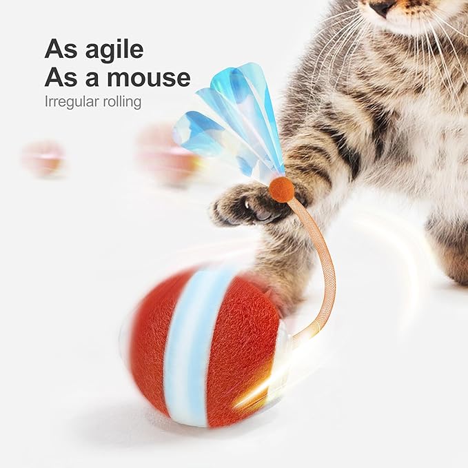 Interactive Cat Toys for Indoor Cats, The 3rd Generation Agile Moving Cat Ball - Image 2