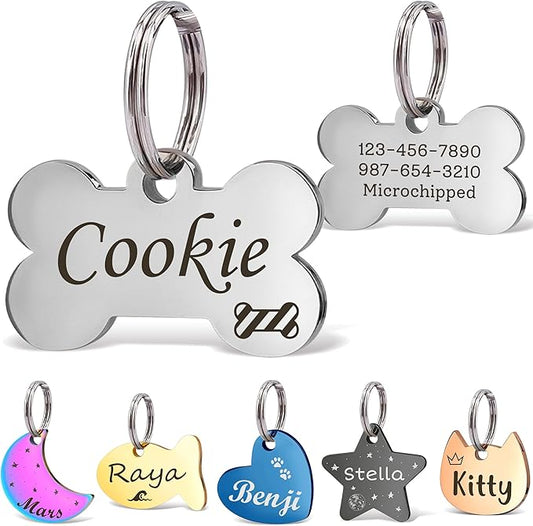 Anavia Small Size Dog Cat ID Tags, Small/XS Personalized Color Plated Stainless by Anavia