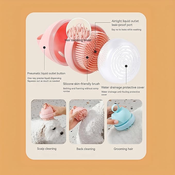 Silicone Cat Bath Brush – Pet Bathing Tool - Image 7