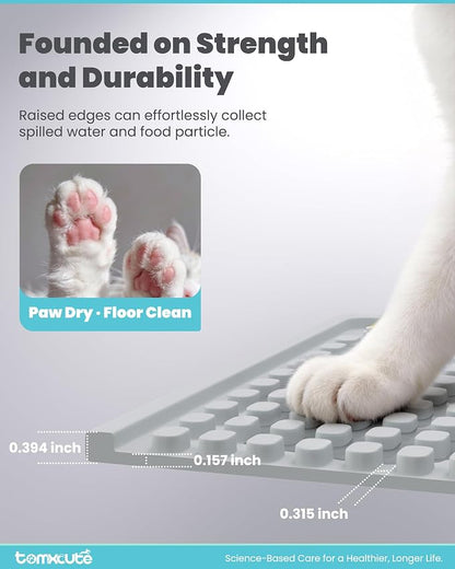 Tomxcute Extra Thick Pet Feeding Mat 19.7" x 14.2", BPA-Free Food-Grade PVC - Image 4