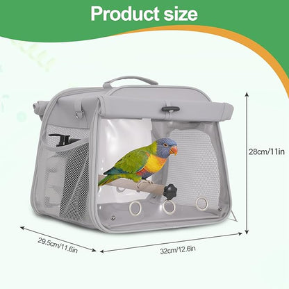 Portable Small Bird Travel Cage Carrier, Parrot Parakeet Cockatiels Bird Travel - Image 4