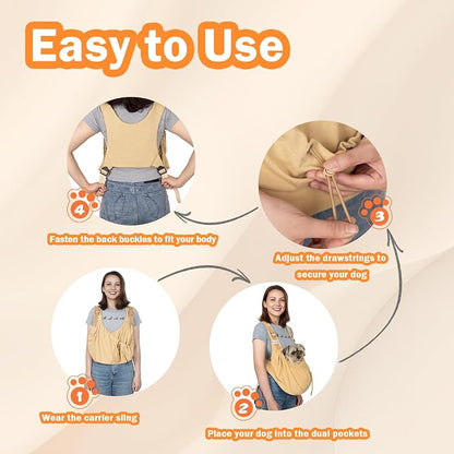 Dog Sling Carriers for Small Dogs, Carrier Sling for Cats and Puppy, Carrying - Image 5
