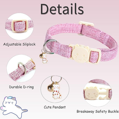 Cat Collar-2 Pack Cat Collar Blue and Pink Linnet - Image 3