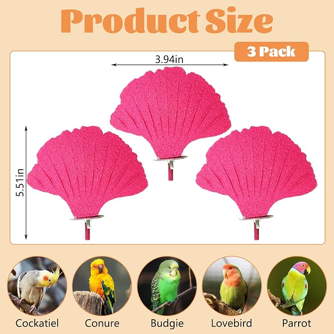 3 Pcs Parrot Perch Resin Bird Beak Grinding Stone Leaf Shape Perch Stand Foot - Image 3