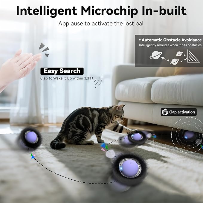 ORSDA Cat Toys for Indoor Cats, Interactive Activated Moving Ball in 7 Holes Mat - Image 6