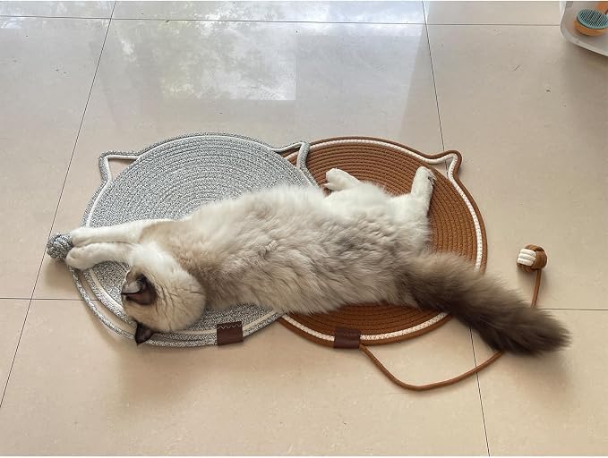 Cat Scratching Mat Natural Cotton Rope Cat Scratching Pad, Large Size Scratcher - Image 5