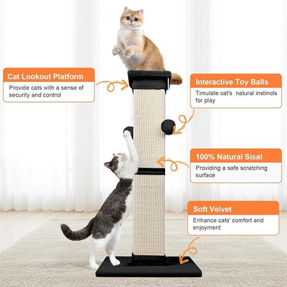 Cat Scratching Post 33 Inch Nature Sisal Cat Scratch Post - Image 4