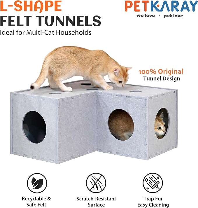 PETKARAY Cat Tunnel, Original Cat Hideaway Cave - Image 2