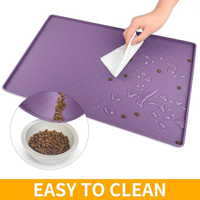Ptlom Dog Food Mat Anti-Slip Pet Bowl Mats - Image 6