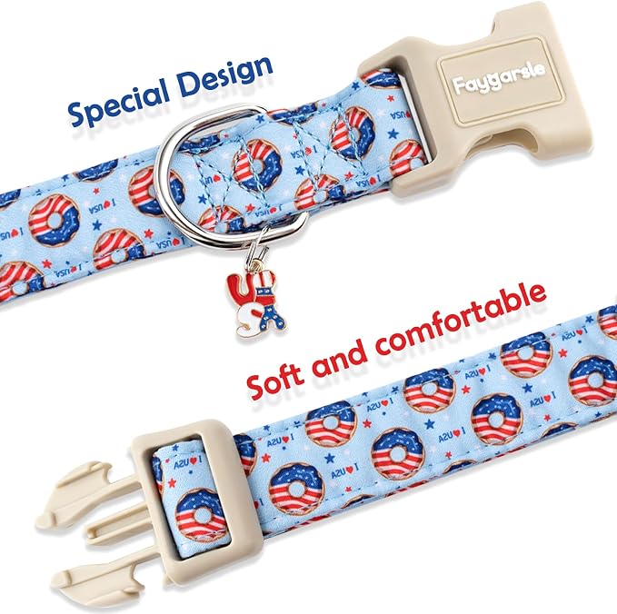 Faygarsle Patriotic Dog Collar, 4th of July Design, American Flag Pattern - Image 4