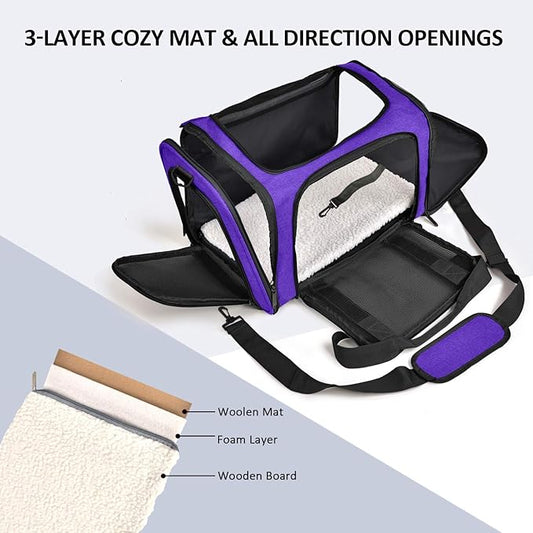 Henkelion Pet Carrier for Small Medium Cats Dogs Puppies up to 15 Lbs, Airline - Image 2