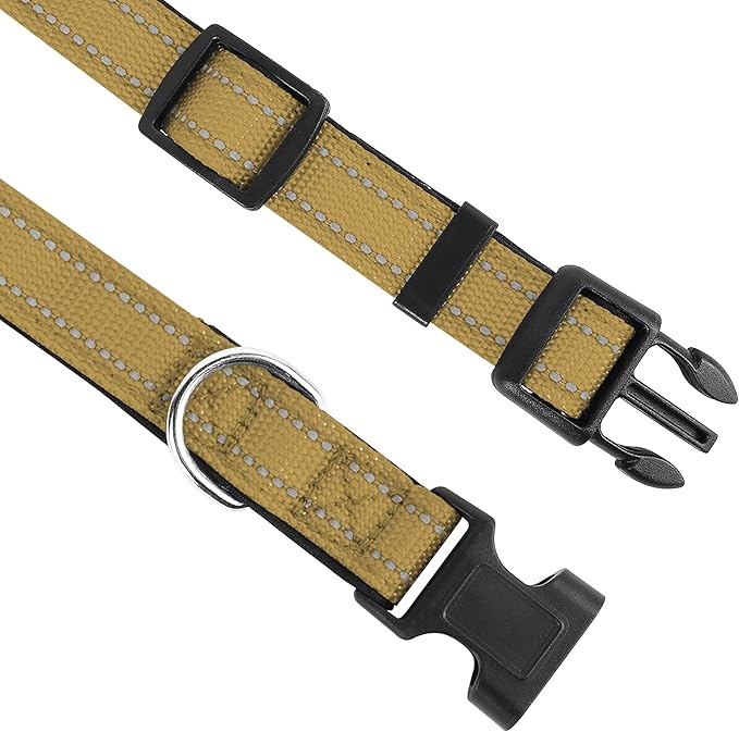 Reflective Dog Collar, Adjustable Soft Neoprene Padded Nylon Pet Collars - Image 3