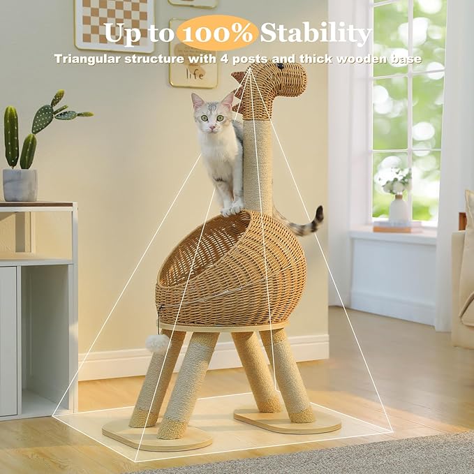 PAWZ Road Modern Cat Tree 46” Cat Dinosaur Tower - Image 5