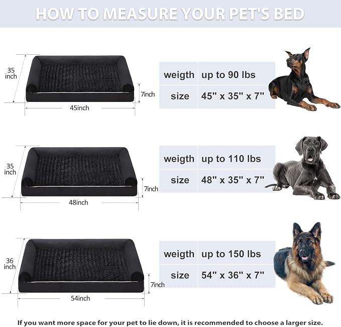 BFPETHOME Dog Beds for Large Dogs, Orthopedic Dog Bed for Medium Large Dogs - Image 6