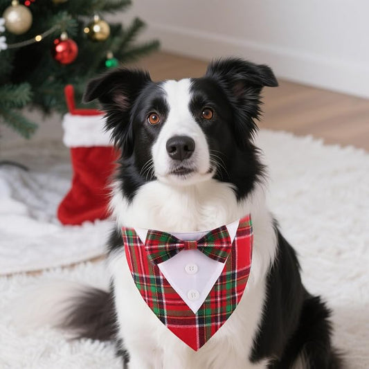 ADOGGYGO Christmas Dog Tuxedo Bandana, Adjustable Christmas Costume - Image 2