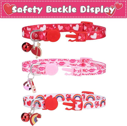 Breakaway Cat Collars with Bell & Cute Pendants, 3 Pack Safety Buckle Kitten - Image 5