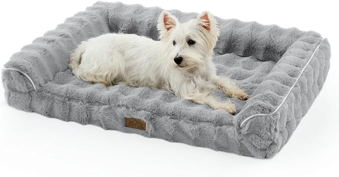 Faux Rabbit Fur Orthopedic Dog Bed, Dog Bed by COZYKISS