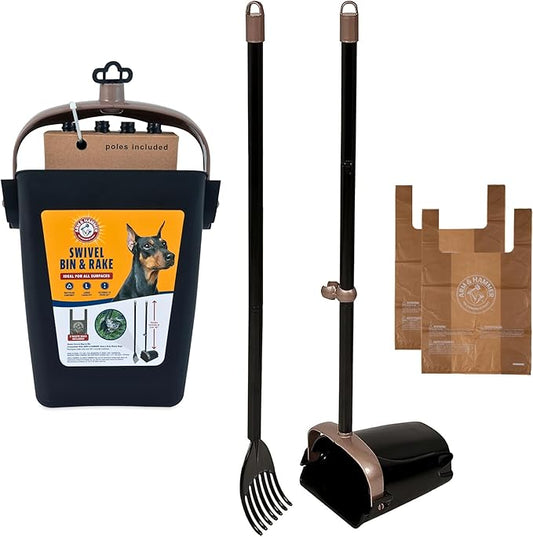 Arm & Hammer Dog Pooper Scooper Swivel Bin & Rake, Poop Scoop by ARMHAMMER