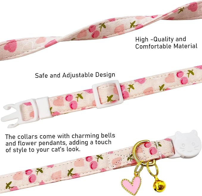 2 Pack Cotton Breakaway Cat Collars Set - Image 5