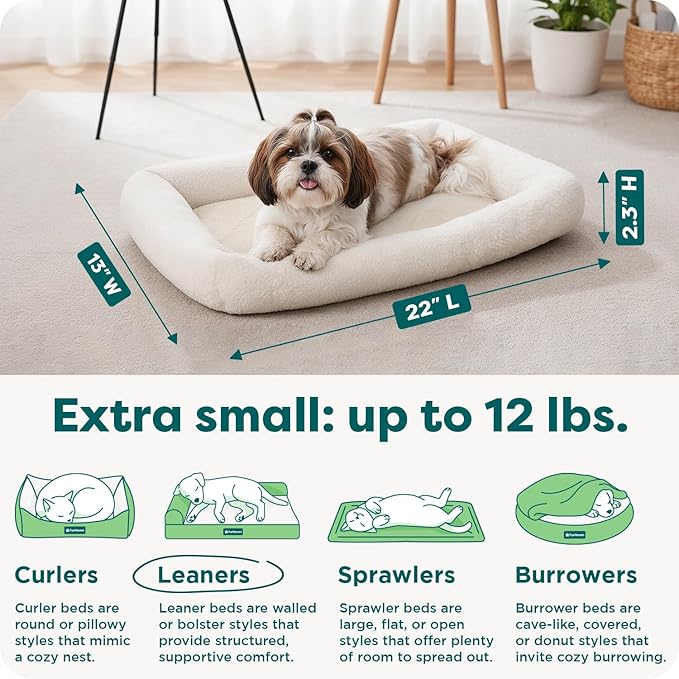 FurHaven Dog Bed for Extra Small Dogs & Cats, Bolster Crate Pad - Image 3
