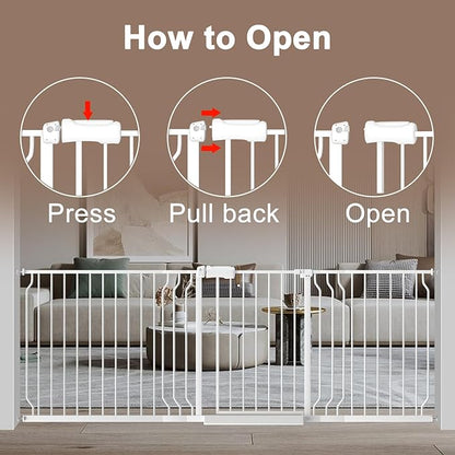 WAOWAO Baby Gate 29.13-43.3" Extra Wide Pressure Mounted Walk Through Swing - Image 4
