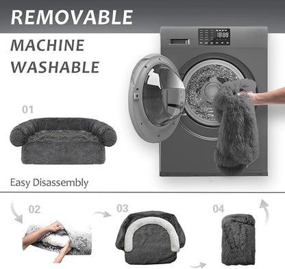 Calming Dogs/Cats Bed Mats, Dog Pad Washable Removable Couch Cover, Plush Long - Image 5