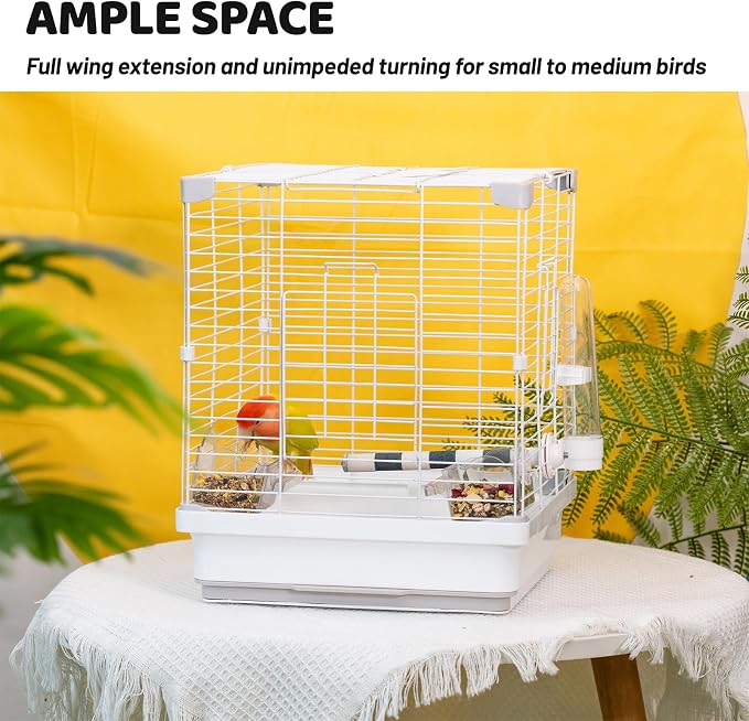 14.6" Portable Travel Bird Cage, Parrot Cage, Ample Room - Image 4