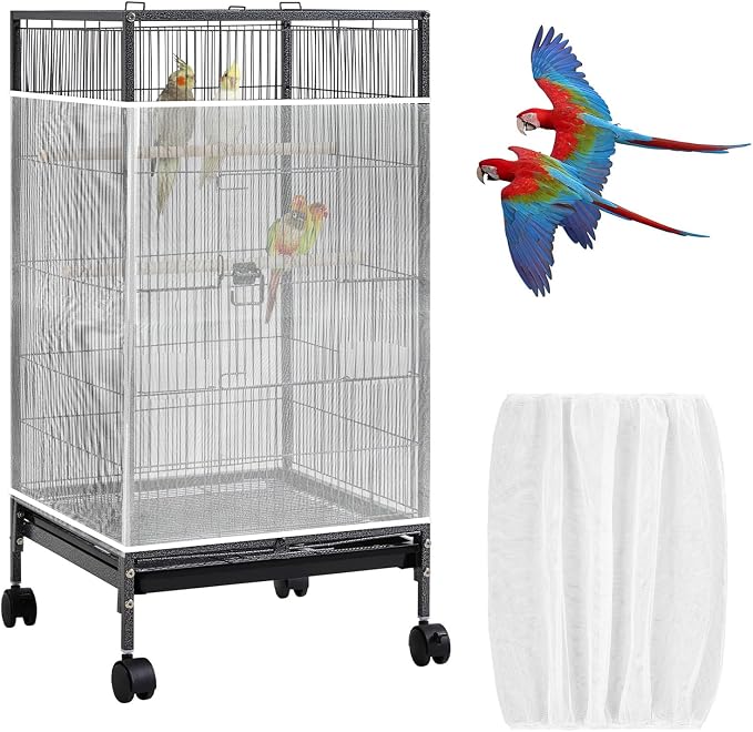 Universal Bird Cage Seed Catcher Net, Stretchy Band Skirts Bird Cage Net by Unknown