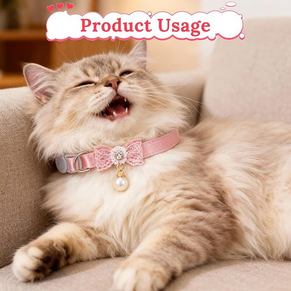 Jeffdad 4 PCS Cute Pearl Cat Collar - Image 6