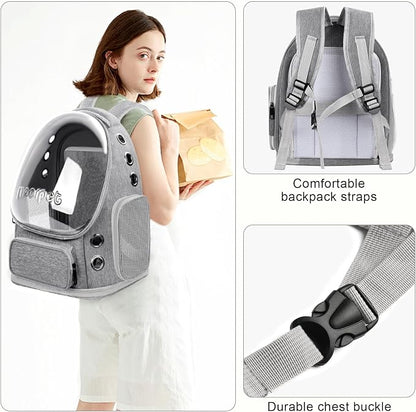 Breathable Cat Bubble Backpack Large Space Pet Carrier Backpack Expandable - Image 7