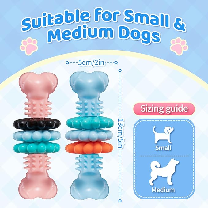 Puppy Chew Toy, 2 Pack Puppy Teething Toys Indestructible Chew Toys - Image 2