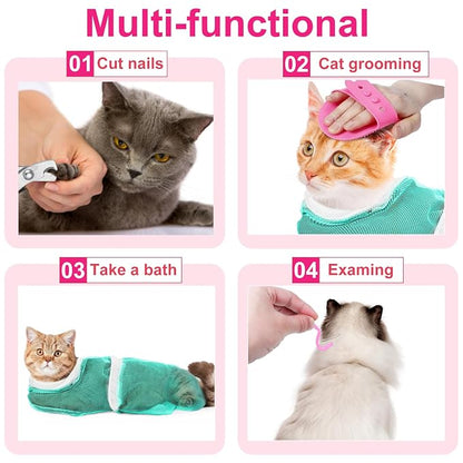 10 Pcs Cat Bathing Bag Set Pet Mesh Shower Bag Anti Bite and Scratch Pet - Image 4