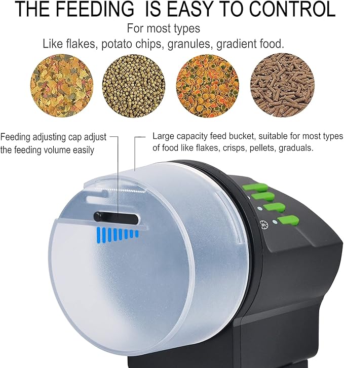 DXOPHIEX Automatic Fish Feeder Food Dispenser Vacation Fish Feeder Powered by - Image 6