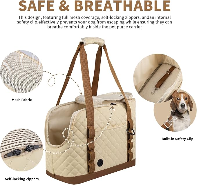 Dog Purse Carrier for Small Dogs, Soft Sided Pet Carrier - Image 5