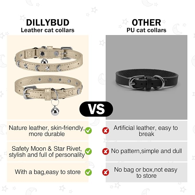 Leather Cat Collars for Boy Girl Cats - Image 5