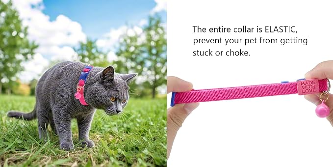 Elastic Cat Collar 2 Pack of Safety Quick Release Cat Collars - Image 3